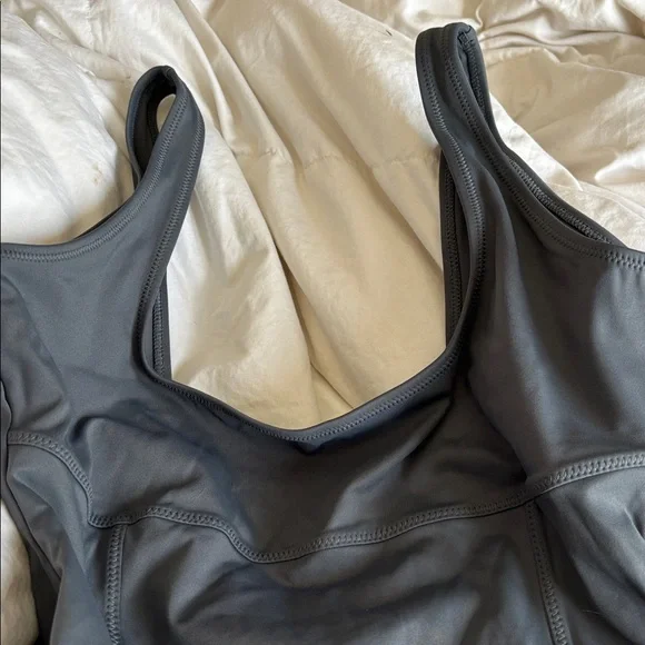 SKIMS Signature Swim Scoop Neck One Piece swimsuit in the color Gunmetal XL